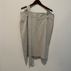 Ann Taylor Light Gray Midi Skirt